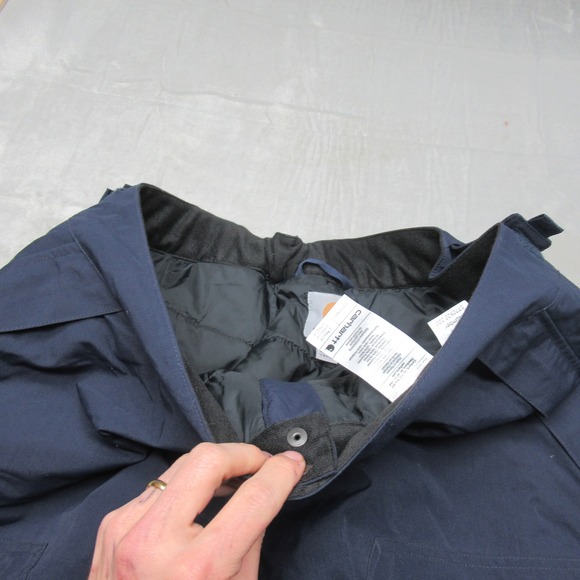 Carhartt Pants Mens Large 35x33 Blue Shoreline Storm Defender Wind Rain 103710 - Picture 5 of 13